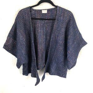 Angora Web Sweater Womens One Size Blue Rainbow Speck Handwoven Goblin Core